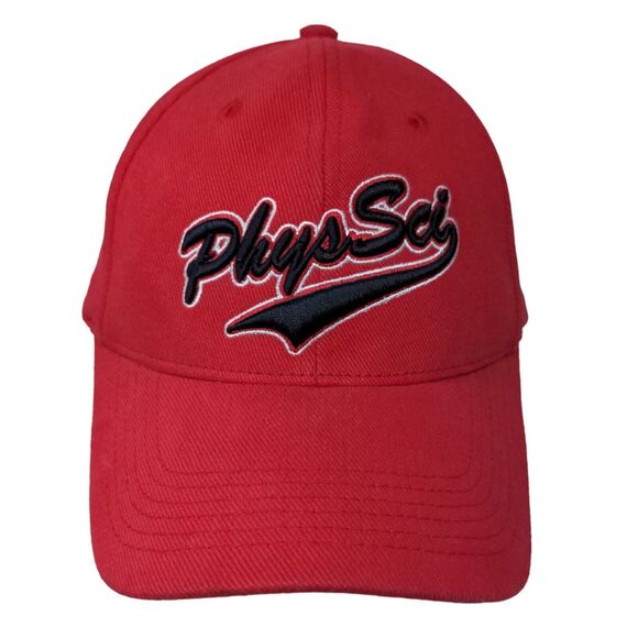 Phys Sci Men's Fitted Hat Red Size OSFA Embroidered Logo Cotton Blend - Picture 1 of 7